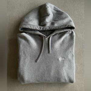 Stüssy - Grey Stock Logo Hoodie (Large)
